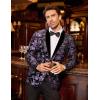 imageCOOFANDY Mens Velvet Tuxedo Floral Blazer Jacket One Button Shawl Lapel Suit Jacket for Dinner Prom Party WeddingPurple