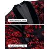 imageCOOFANDY Mens Velvet Tuxedo Floral Blazer Jacket One Button Shawl Lapel Suit Jacket for Dinner Prom Party WeddingRed
