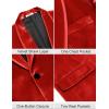 imageCOOFANDY Mens Velvet Tuxedo Floral Blazer Jacket One Button Shawl Lapel Suit Jacket for Dinner Prom Party WeddingRedsolid