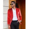 imageCOOFANDY Mens Velvet Tuxedo Floral Blazer Jacket One Button Shawl Lapel Suit Jacket for Dinner Prom Party WeddingRedsolid