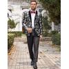 imageCOOFANDY Mens Velvet Tuxedo Floral Blazer Jacket One Button Shawl Lapel Suit Jacket for Dinner Prom Party WeddingSilver