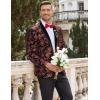 imageCOOFANDY Mens Velvet Tuxedo Floral Blazer Jacket One Button Shawl Lapel Suit Jacket for Dinner Prom Party WeddingWine Red