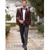 imageCOOFANDY Mens Velvet Tuxedo Floral Blazer Jacket One Button Shawl Lapel Suit Jacket for Dinner Prom Party WeddingWine Red