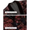 imageCOOFANDY Mens Velvet Tuxedo Floral Blazer Jacket One Button Shawl Lapel Suit Jacket for Dinner Prom Party WeddingWine Red