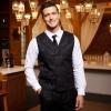 imageCOOFANDY Mens Victorian Vest Steampunk Double Breasted Suit Vest Slim Fit Brocade Paisley Floral WaistcoatBlack
