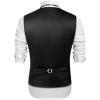 imageCOOFANDY Mens Victorian Vest Steampunk Double Breasted Suit Vest Slim Fit Brocade Paisley Floral WaistcoatBlack