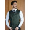 imageCOOFANDY Mens Victorian Vest Steampunk Double Breasted Suit Vest Slim Fit Brocade Paisley Floral WaistcoatDark Green