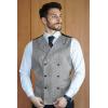imageCOOFANDY Mens Victorian Vest Steampunk Double Breasted Suit Vest Slim Fit Brocade Paisley Floral WaistcoatGrey