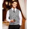 imageCOOFANDY Mens Victorian Vest Steampunk Double Breasted Suit Vest Slim Fit Brocade Paisley Floral WaistcoatGrey