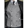 imageCOOFANDY Mens Victorian Vest Steampunk Double Breasted Suit Vest Slim Fit Brocade Paisley Floral WaistcoatGrey