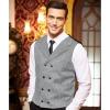 imageCOOFANDY Mens Victorian Vest Steampunk Double Breasted Suit Vest Slim Fit Brocade Paisley Floral WaistcoatGrey