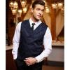 imageCOOFANDY Mens Victorian Vest Steampunk Double Breasted Suit Vest Slim Fit Brocade Paisley Floral WaistcoatNavy Blue