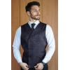 imageCOOFANDY Mens Victorian Vest Steampunk Double Breasted Suit Vest Slim Fit Brocade Paisley Floral WaistcoatNavy Blue