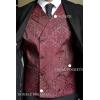 imageCOOFANDY Mens Victorian Vest Steampunk Double Breasted Suit Vest Slim Fit Brocade Paisley Floral WaistcoatWine Red