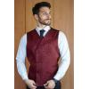 imageCOOFANDY Mens Victorian Vest Steampunk Double Breasted Suit Vest Slim Fit Brocade Paisley Floral WaistcoatWine Red