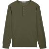 imageCOOFANDY Mens Waffle Henley Shirts Long Sleeve Casual TShirt Basic Lightweight Pullover TeesArmy Green