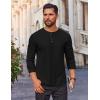 imageCOOFANDY Mens Waffle Henley Shirts Long Sleeve Casual TShirt Basic Lightweight Pullover TeesBlack