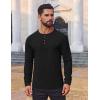 imageCOOFANDY Mens Waffle Henley Shirts Long Sleeve Casual TShirt Basic Lightweight Pullover TeesBlack