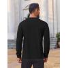 imageCOOFANDY Mens Waffle Henley Shirts Long Sleeve Casual TShirt Basic Lightweight Pullover TeesBlack