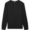 imageCOOFANDY Mens Waffle Henley Shirts Long Sleeve Casual TShirt Basic Lightweight Pullover TeesBlack