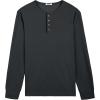 imageCOOFANDY Mens Waffle Henley Shirts Long Sleeve Casual TShirt Basic Lightweight Pullover TeesGray Blue