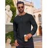 imageCOOFANDY Mens Waffle Henley Shirts Long Sleeve Casual TShirt Basic Lightweight Pullover TeesGray Blue