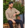 imageCOOFANDY Mens Waffle Henley Shirts Long Sleeve Casual TShirt Basic Lightweight Pullover TeesKhaki