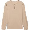 imageCOOFANDY Mens Waffle Henley Shirts Long Sleeve Casual TShirt Basic Lightweight Pullover TeesKhaki