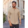 imageCOOFANDY Mens Waffle Henley Shirts Long Sleeve Casual TShirt Basic Lightweight Pullover TeesKhaki