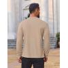 imageCOOFANDY Mens Waffle Henley Shirts Long Sleeve Casual TShirt Basic Lightweight Pullover TeesKhaki