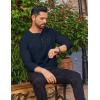 imageCOOFANDY Mens Waffle Henley Shirts Long Sleeve Casual TShirt Basic Lightweight Pullover TeesNavy Blue