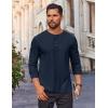 imageCOOFANDY Mens Waffle Henley Shirts Long Sleeve Casual TShirt Basic Lightweight Pullover TeesNavy Blue