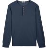 imageCOOFANDY Mens Waffle Henley Shirts Long Sleeve Casual TShirt Basic Lightweight Pullover TeesNavy Blue