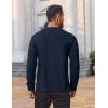 imageCOOFANDY Mens Waffle Henley Shirts Long Sleeve Casual TShirt Basic Lightweight Pullover TeesNavy Blue