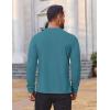 imageCOOFANDY Mens Waffle Henley Shirts Long Sleeve Casual TShirt Basic Lightweight Pullover TeesPeacock Blue
