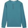 imageCOOFANDY Mens Waffle Henley Shirts Long Sleeve Casual TShirt Basic Lightweight Pullover TeesPeacock Blue