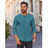 imageCOOFANDY Mens Waffle Henley Shirts Long Sleeve Casual TShirt Basic Lightweight Pullover TeesPeacock Blue