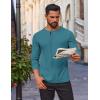 imageCOOFANDY Mens Waffle Henley Shirts Long Sleeve Casual TShirt Basic Lightweight Pullover TeesPeacock Blue