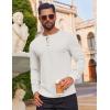 imageCOOFANDY Mens Waffle Henley Shirts Long Sleeve Casual TShirt Basic Lightweight Pullover TeesWhite