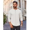 imageCOOFANDY Mens Waffle Henley Shirts Long Sleeve Casual TShirt Basic Lightweight Pullover TeesWhite