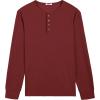 imageCOOFANDY Mens Waffle Henley Shirts Long Sleeve Casual TShirt Basic Lightweight Pullover TeesWine Red