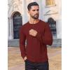 imageCOOFANDY Mens Waffle Henley Shirts Long Sleeve Casual TShirt Basic Lightweight Pullover TeesWine Red