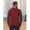 imageCOOFANDY Mens Waffle Henley Shirts Long Sleeve Casual TShirt Basic Lightweight Pullover TeesWine Red