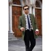 imageCOOFANDY Mens Wool Blend Coat with Detachable Plaid Scarfs Notched Collar Single Breasted Pea Coat Trench Overcoat2army Green