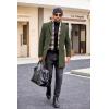 imageCOOFANDY Mens Wool Blend Coat with Detachable Plaid Scarfs Notched Collar Single Breasted Pea Coat Trench Overcoat2army Green
