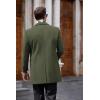 imageCOOFANDY Mens Wool Blend Coat with Detachable Plaid Scarfs Notched Collar Single Breasted Pea Coat Trench Overcoat2army Green