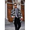 imageCOOFANDY Mens Wool Blend Coat with Detachable Plaid Scarfs Notched Collar Single Breasted Pea Coat Trench Overcoat2black Plaid