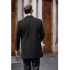 imageCOOFANDY Mens Wool Blend Coat with Detachable Plaid Scarfs Notched Collar Single Breasted Pea Coat Trench OvercoatAblack