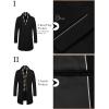 imageCOOFANDY Mens Wool Blend Coat with Detachable Plaid Scarfs Notched Collar Single Breasted Pea Coat Trench OvercoatAblack