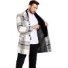 imageCOOFANDY Mens Wool Blend Coat with Detachable Plaid Scarfs Notched Collar Single Breasted Pea Coat Trench OvercoatBbrown Plaid